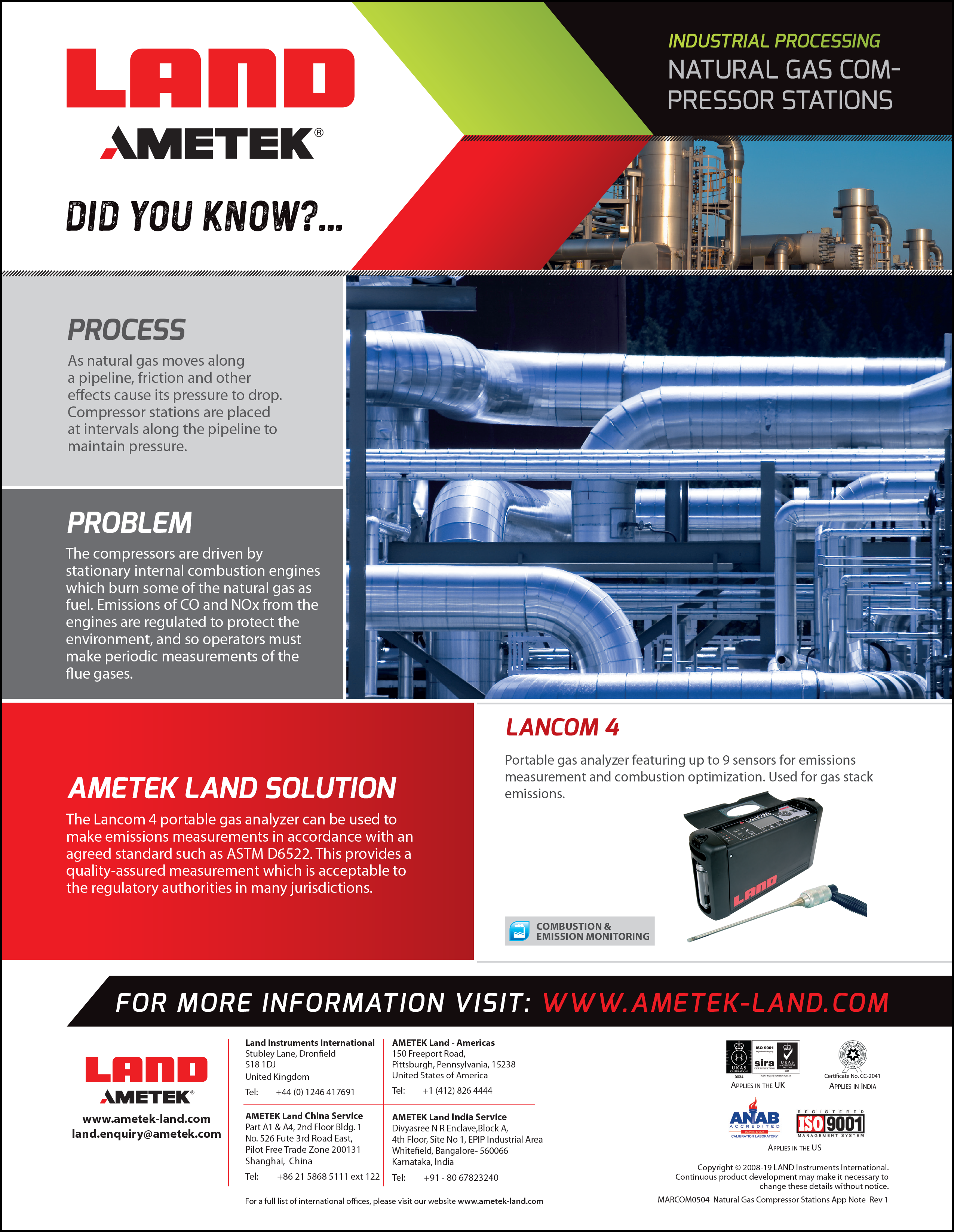 天然气压缩机站 - 应用指南